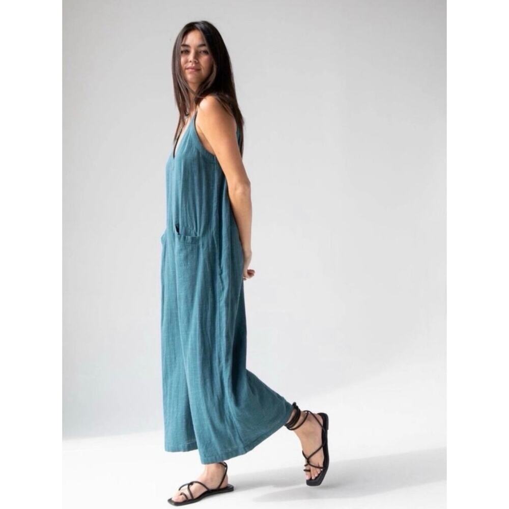Natural Life Chelsea Wide Leg Oversized V-Neck Cotton Gauze Jumpsuit - Medium - Picture 12 of 12